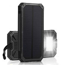 Повербанк на 30000 mAh з Сонячною батареєю і Кріпленням Для Рюкзака Портативний Зовнішній акумулятор 2в1