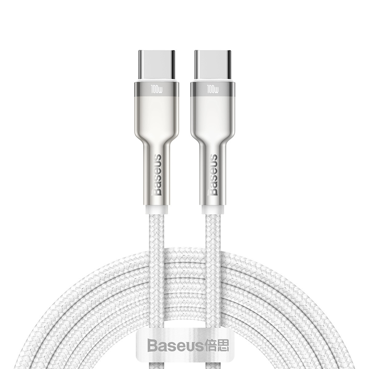 Кабель Baseus Cafule Type-C to Type-C PD 100W 2M Білий (CATJK-D02)