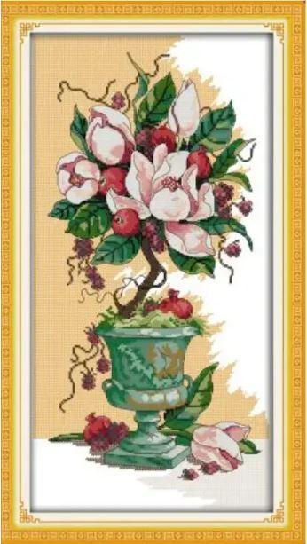 Набір для вишивання за нанесеною на канву схемою "The fruit and flowers". AIDA 14CT printed 31*54 см