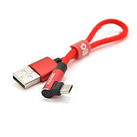 Кабель VEGGIEG UA-20R, Micro-USB, 2.4A, Black, Red, довжина 0,2 м, BOX l