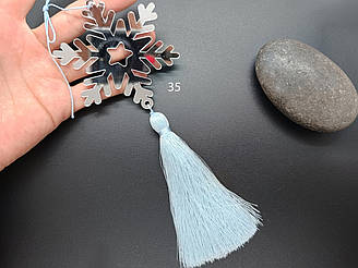 Сніжинка Ніжна з пензлем — ялинкова прикраса #35