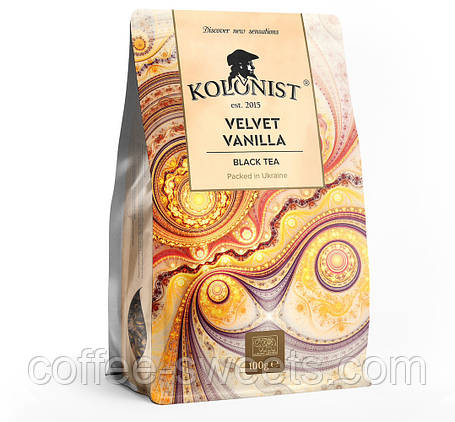Чай Kolonist 100 г чорний Velvet Vanilla, фото 1
