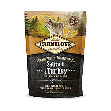 Сухий корм Carnilove Salmon & Turkey для дорослих собак великих порід, лосось та індичка, 1,5 кг