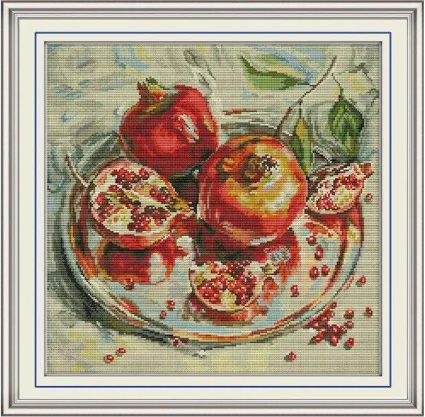 Набір для вишивання за нанесеною на канву схемою "Romegranate" . AIDA 14CT printed, 44*44 см