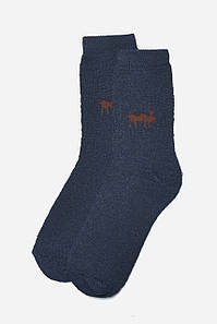 Шкарпетки чоловічі махрові темно-синього кольору розмір 42-48 166915P