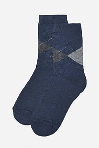Шкарпетки чоловічі махрові темно-синього кольору розмір 42-48 166921P