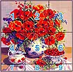 Набір для вишивання за нанесеною на канву схемою "Poppy and cherry".AIDA 14CT printed,48*48см, фото 4