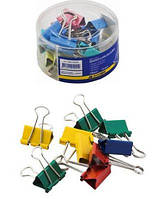 Біндер зажим 19 мм, 12 шт./уп. асорті. BuroMax