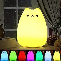 Силиконновый ночник детский Little Cat Silicone Light 7 RGB цветов