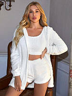 Махрова піжама трійка