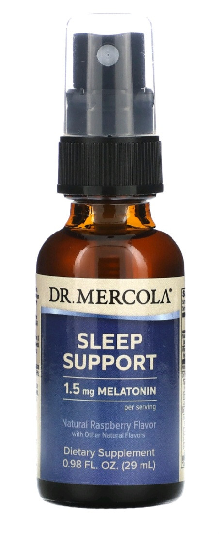 Dr. Mercola, Підтримка сну з мелатоніном, натуральний малиновий смак, 25 мл