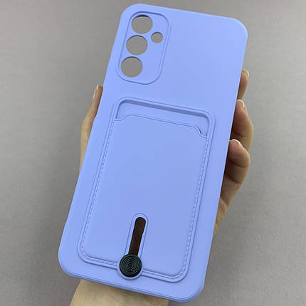 Чохол для Samsung Galaxy A14 4G/5G однотонний чохол з кишенею для картки на самсунг а14 бузковий x0u, фото 1