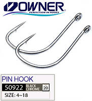 Крючок Owner 50922 Pin Hook №16 Black Chrome 12шт "Оригинал"