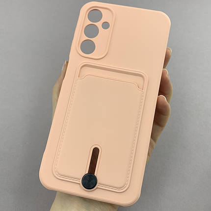 Чохол для Samsung Galaxy A24 4G однотонний чохол з кишенею для картки на телефон самсунг а24 4г персиковий x0u, фото 1