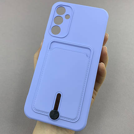 Чохол для Samsung Galaxy A24 4G однотонний чохол з кишенею для картки на телефон самсунг а24 4г бузковий x0u, фото 1