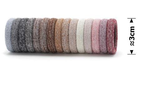 Гумка для волосся 3,0см безшовна мікрофібра з люриксом колір - темний мікс, фото 1