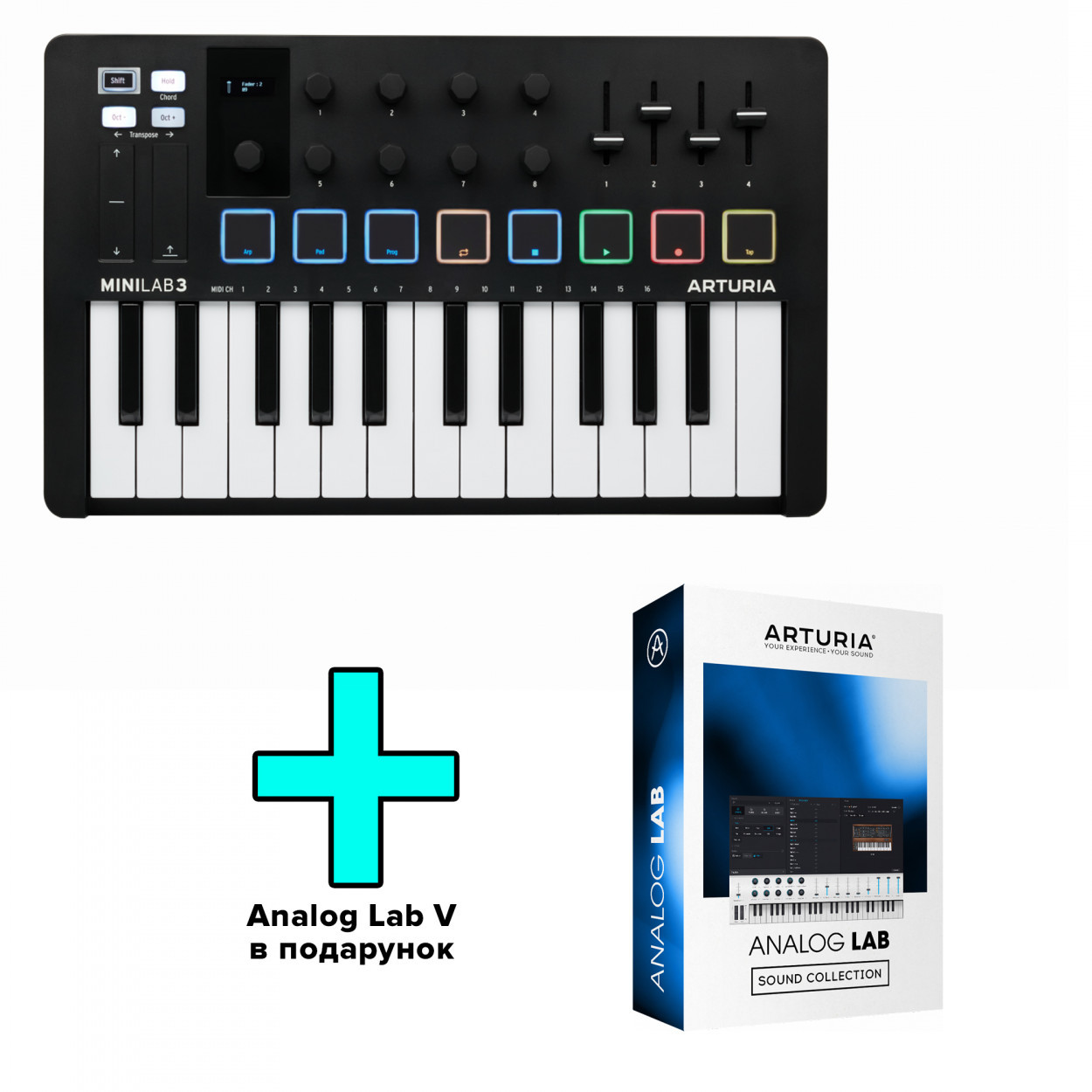 MIDI-клавіатура Arturia MiniLab 3 Black Edition (25 клавіш)