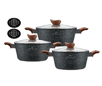 Набор посуды казанов 8 предметов с мраморным антипригарным покрытием Edenberg EB-7426