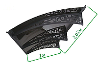 Металический сборный навес (козырек) над дверью Dash'Ok 2.05x1 м Style, темно-серый, монолит 3 мм, прозрачный