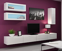 Сучасна стінка у вітальню Vigo 11 , глянцева стінка в зал Cama Mebel 180/280/42 см
