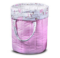 Корзина для детских игрушек 50*40 см из хлопка розовая, тканевая корзина для хранения игрушек для девочки