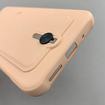 Чохол для Xiaomi Redmi 9A однотонний чохол з кишенею для картки на телефон сяомі редмі 9а персиковий x0u, фото 5