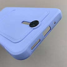 Чохол для Xiaomi Redmi 9A однотонний чохол з кишенею для картки на телефон сяомі редмі 9а бузковий x0u, фото 5