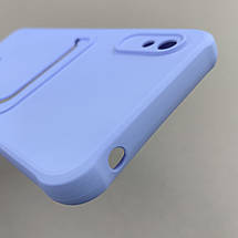 Чохол для Xiaomi Redmi 9A однотонний чохол з кишенею для картки на телефон сяомі редмі 9а бузковий x0u, фото 6