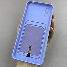 Чохол для Xiaomi Redmi 9A однотонний чохол з кишенею для картки на телефон сяомі редмі 9а бузковий x0u, фото 3