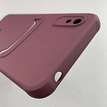 Чохол для Xiaomi Redmi 9A однотонний чохол з кишенею для картки на телефон сяомі редмі 9а бордовий x0u, фото 6