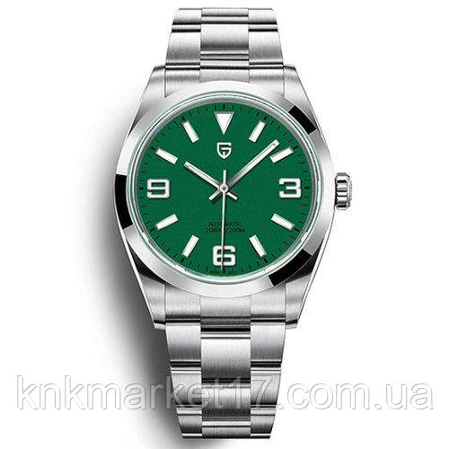 Механічний з автопідзаводом годинник для дайвінгу (20 АТМ) Pagani Design PD-1692 Silver-Green, фото 1