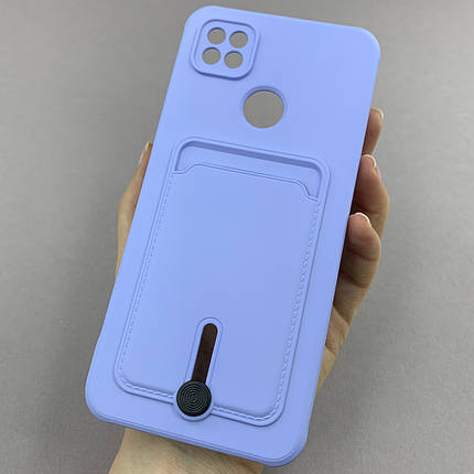 Чохол для Xiaomi Redmi 9C однотонний чохол з кишенею для картки на телефон сяомі редмі 9с бузковий x0u, фото 1