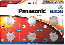 Батарейка Panasonic літієва CR2025 блістер, 6 шт.