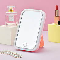 Настільне дзеркало з LED підсвічуванням для макіяжу Bealux рожеве