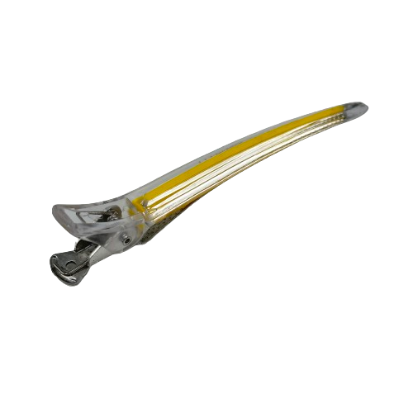 Затискач для волосся Proline пластик+алюміній з гострим носиком, 1 шт (PL-079-YL-01), фото 1