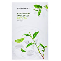 Антибактериальная ма ска с зеленым чаем Nature Republic Green Tea Real Nature Ma sk Sheet 23 г