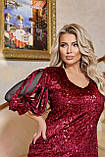 Шикарне вечірнє обтисле вечірнє блискуче плаття великих розмірів (р.48-5). Арт-3000/41, фото 3