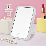 Настільне дзеркало з LED підсвічуванням для макіяжу Bealux біле