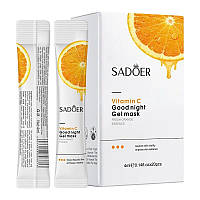 Нічна Маска SADOER з екстрактом Апельсина, Вітамін С, що освітлює пігментацію, поживна, 80ml (4ml*20)