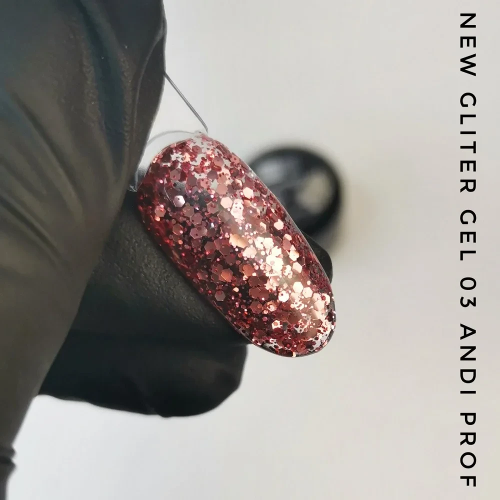 Глітерний гель Andi Prof Galaxy №03 рожевий, 5 мл