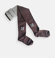 Колготки дитячі для хлопчика з принтом собачка в кишені: шоколадний, беж р.86-92, 98-104, 110-116 Шоколад, 86-92 / 1,5-2 роки