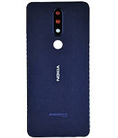 Задняя крышка Nokia 5.1 plus (TA-1105) (со стеклом камеры) Blue