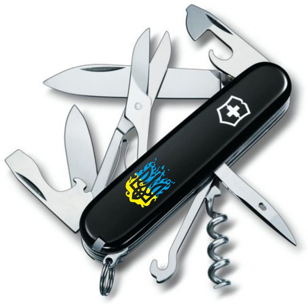 Складаний ніж Victorinox CLIMBER UKRAINE вогненний Тризуб 1.3703.3_T0316u