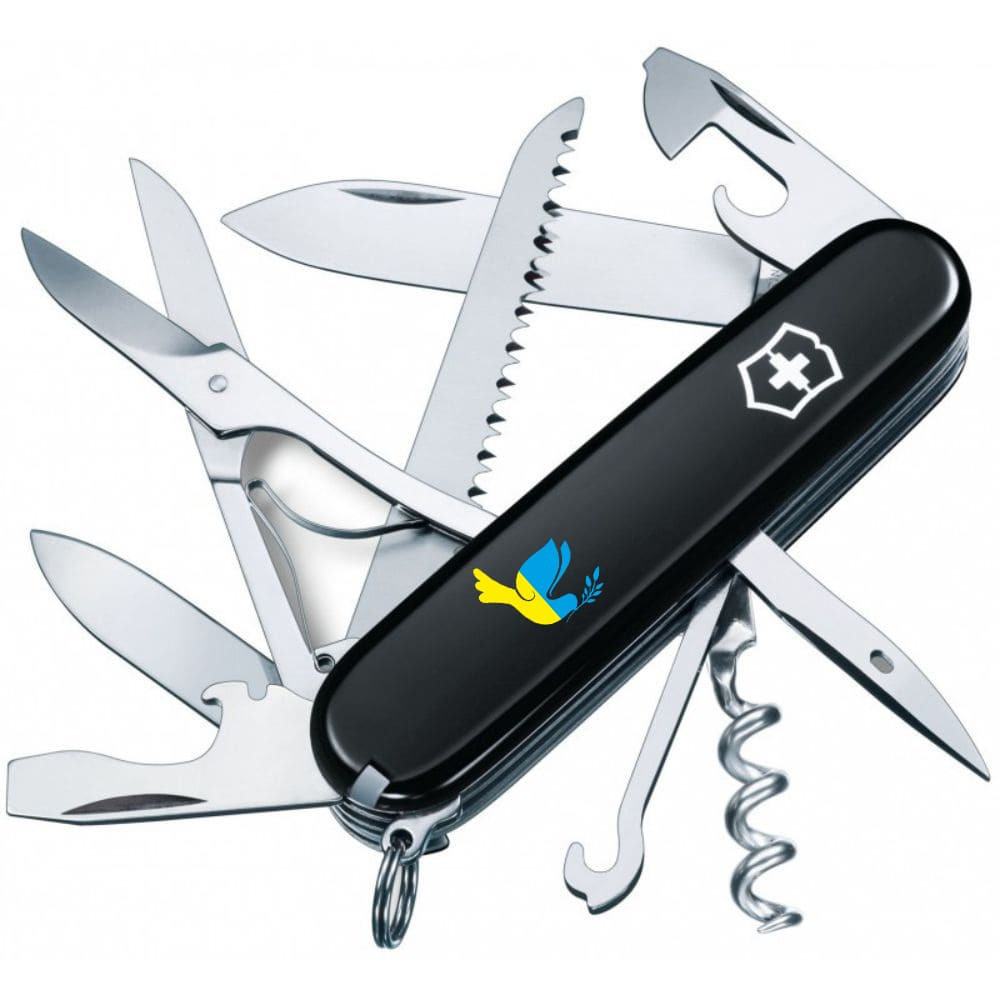 Складаний ніж Victorinox HUNTSMAN UKRAINE Блакитний світу синьо-жовт. 1.3713.3_T1036u