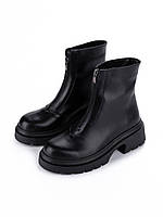Женские зимние ботинки кожаные с искусственным мехом Ailinda черные 39 40 38 37 36