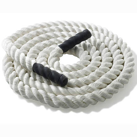 Канат тренувальний для кросфіту 9 м Battle Rope White Для занять спортом, фото 2