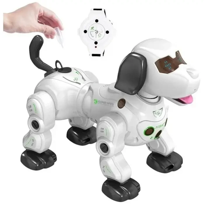 Собака-робот на радіокеруванні Robot Dog 777-602, Пукає парою, сенсорні зони, реагує на хлопавку, фото 1