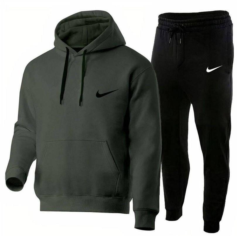 Зимовий спортивний костюм подовжений Nike теплий на флісі тринитка Найк худі штани чоловічий жіночий уніксекс