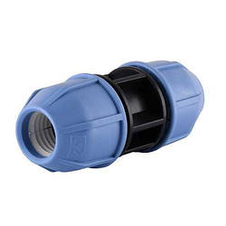 Муфта (фітінг) затискна 25*25 для з'єднання поліетиленової труби діаметром 25 мм