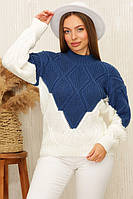 Жіночий светр 226 синій-молоко